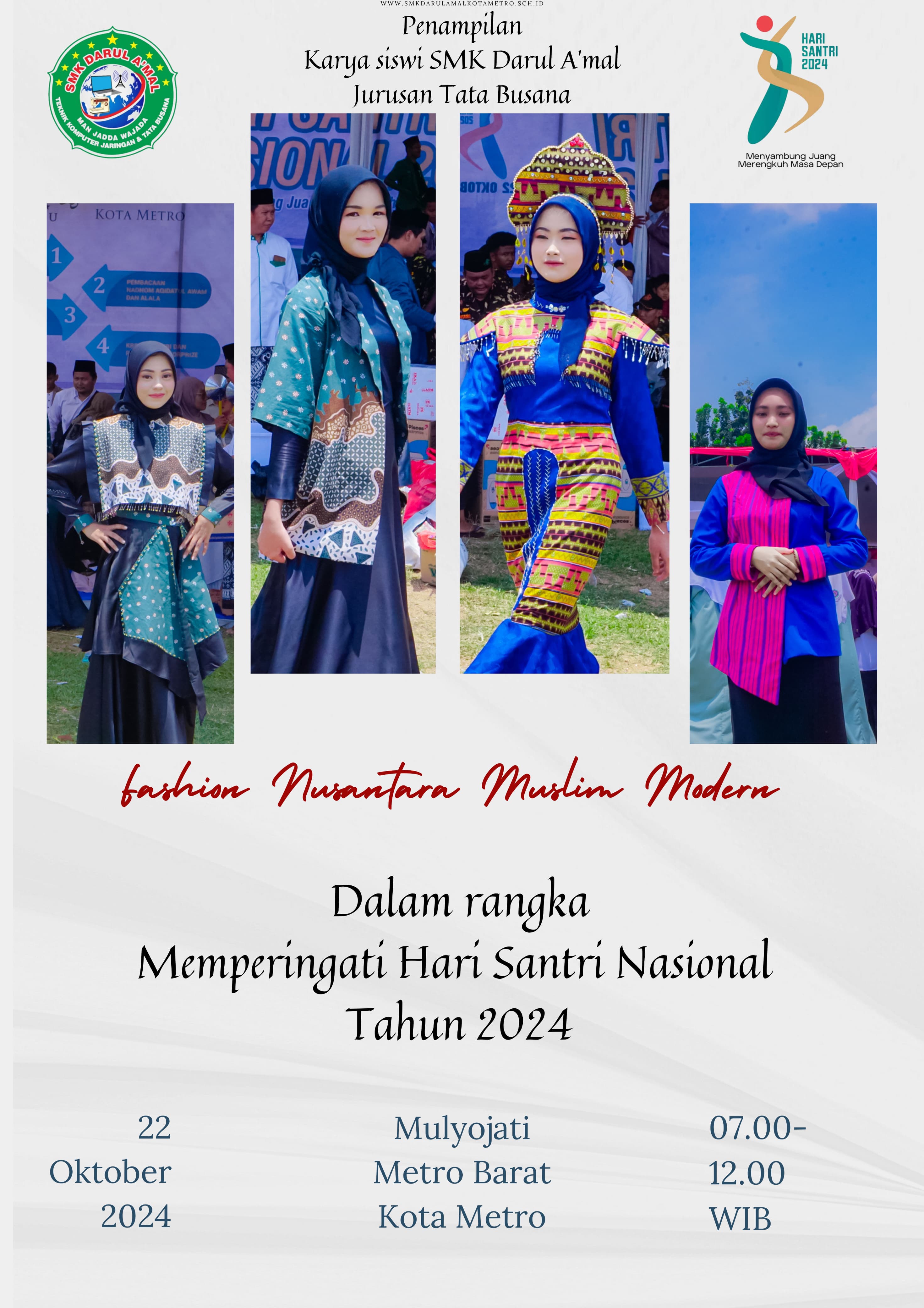 gambar SMK Darul A'mal Tampilkan Karya Fashion-nya Pada Saat Perayaan Hari Santri Nasional Di Kota Metro